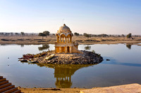 Jaisalmer - the Gaki Sagar tank (reservoir) and pavillion